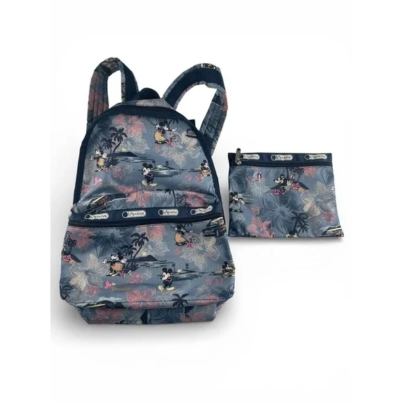 LeSportsac Disney Mickey Paradise Mini Backpack & Pouch Japan Exclusive - Picture 1 of 11